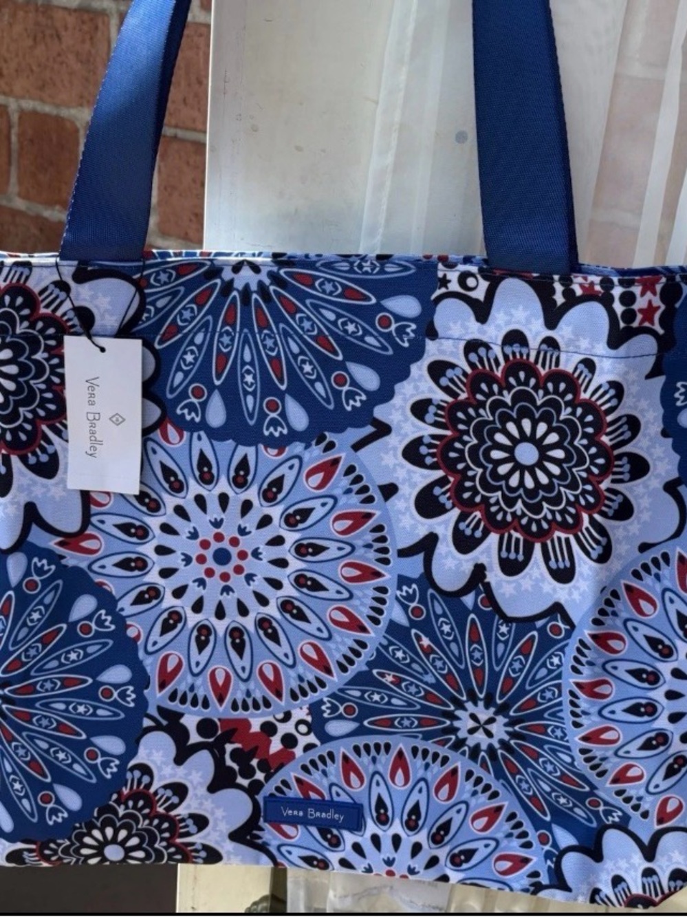 NWT - Vera Bradley Navy, Red & White Floral Medallion Tote